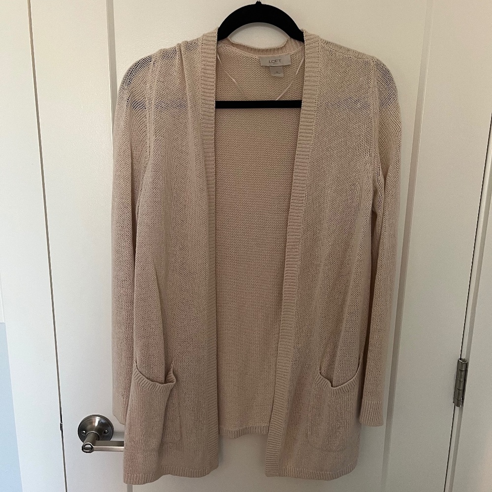 Cream open-front cardigan